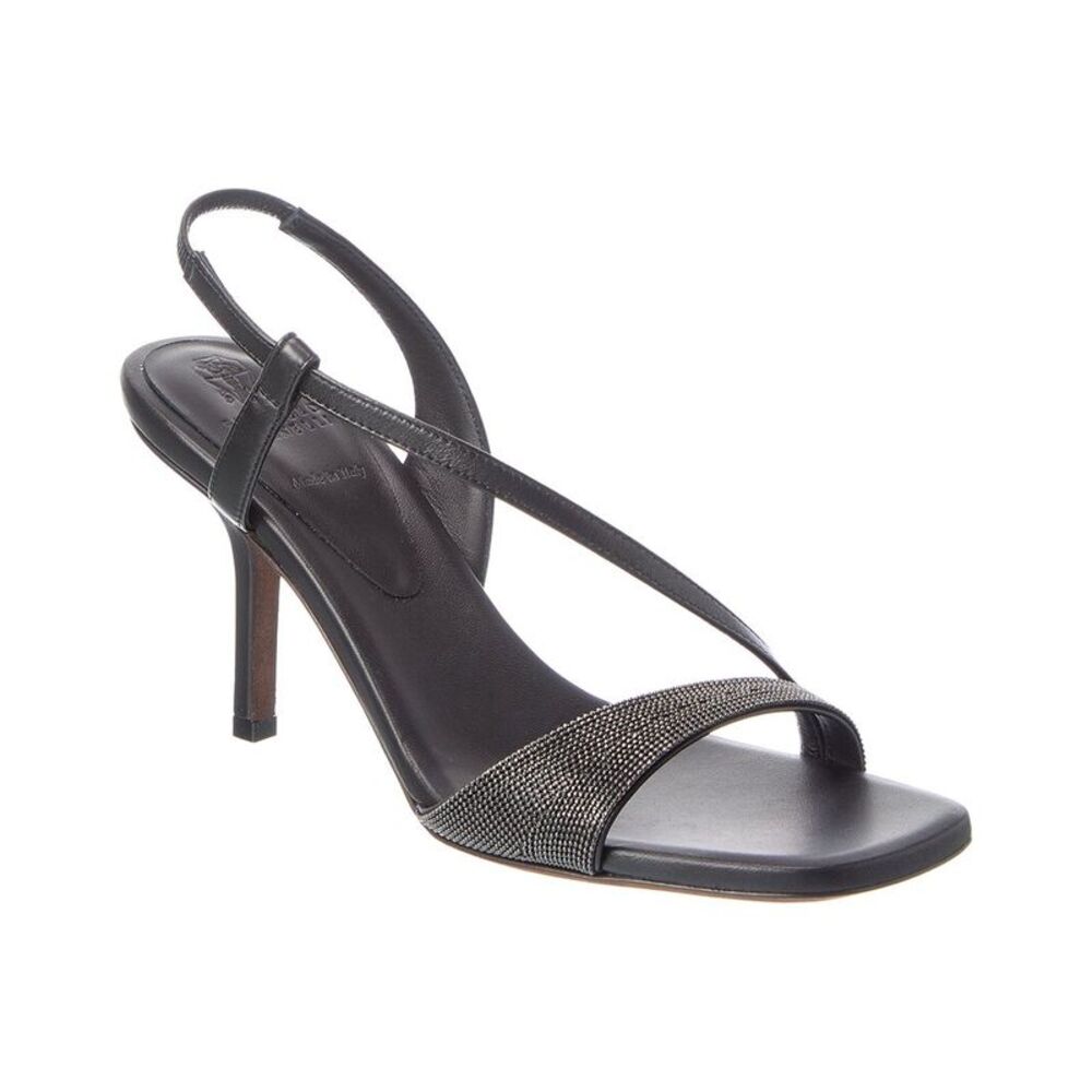 Brunello Cucinelli Leather Sandal, Black